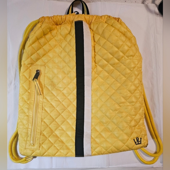Oliver Thomas Tennis Backpack Drawstring Bag Cinch Yellow - Picture 2 of 15